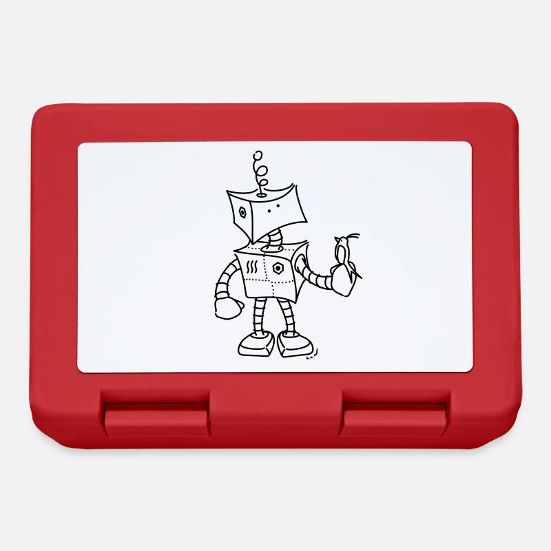 Cute Robot & bird - Boîte à goûter - rouge