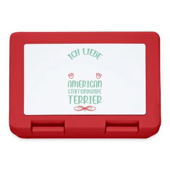 American Staffordshire Liebe - Brotdose - Rot - Vorne