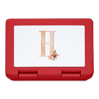 Letter H with flowers - Lunchbox - red - Front