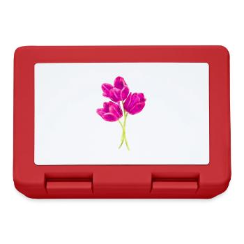 Wasserfarben Blumen Frühling Frühlingsanfang Tulpe - Brotdose - Rot - Vorne