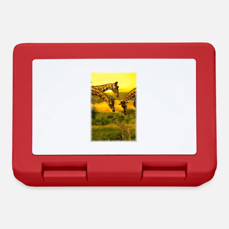 Giraffe in Kenya - Lunchbox - red