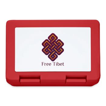 Tibet libre. Nœud sans fin bouddhiste tibétain - Boîte à goûter - rouge - Devant