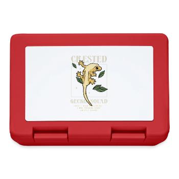 Crested Geckos Cute Lizard Tropic Animal Reptiles - Lunchbox - red - Front