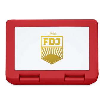 FDJ freie deutsche Jugend 1946 Geschenk - Brotdose - Rot - Vorne