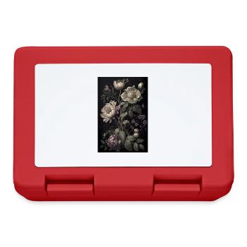 Blumen Gemälde Geschenk - Brotdose - Rot - Vorne