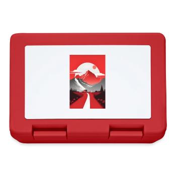 minimalist nature mountains gift - Lunchbox - red - Front