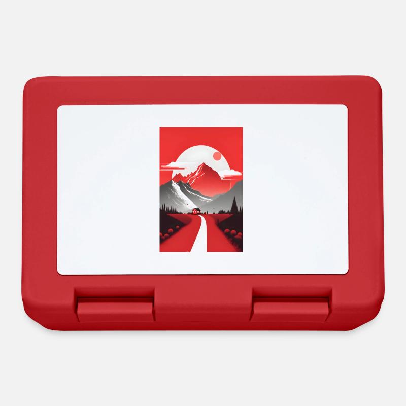 minimalistisch Natur Berge Geschenk - Brotdose - Rot