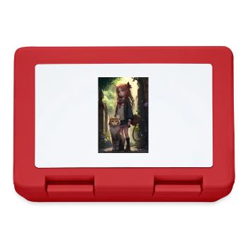 Anime Cat Fille Femme Cadeau - Boîte à goûter - rouge - Devant