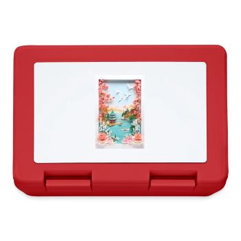 Japan Nature Lake Gift - Lunchbox - red - Front