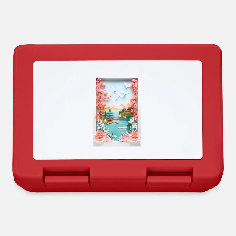 Japan Nature Lake Gift - Lunchbox - red