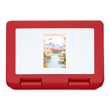 Paysage japonais Cadeau de montagne japonais - Boîte à goûter - rouge - Devant