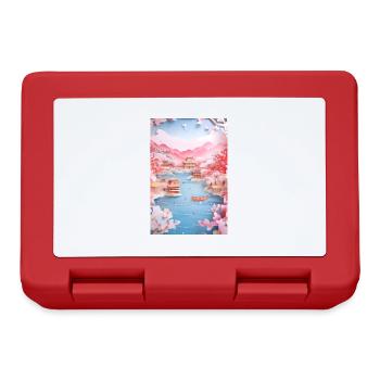 Japan Lake Landscape Nature Gift - Lunchbox - red - Front