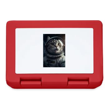 Cat Astronaut Gift - Lunchbox - red - Front