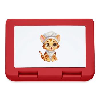 Mignon chat du Bengale Chef Comic Design - Boîte à goûter - rouge - Devant