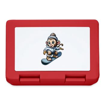 Chimpanzee on snowboard winter winter sports - Lunchbox - red - Front