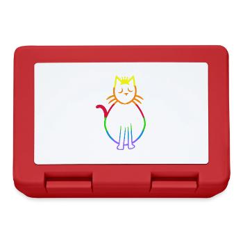 80er 90er Retro Vintage Katze Katzen Kätzchen - Brotdose - Rot - Vorne