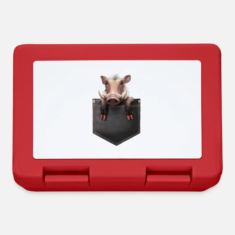 Warzenschwein - Brotdose - Rot