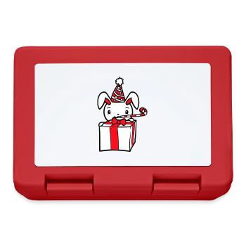 Lapin Anniversaire Années Vieux Cadeau Serviette Chapeau de fête - Boîte à goûter - rouge - Devant