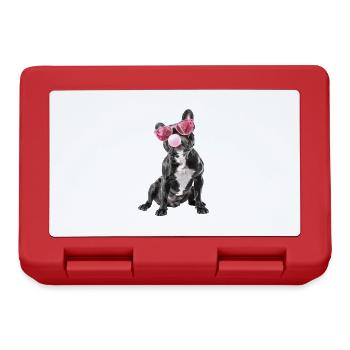 Boston Terrier - Brotdose - Rot - Vorne