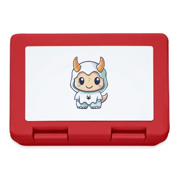 Dinosaur triceratops Halloween Ghost - Lunchbox - red - Front