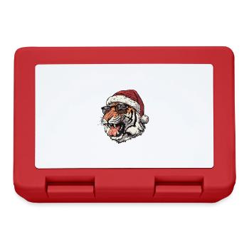 Tiger Weihnachten Lustig - Brotdose - Rot - Vorne