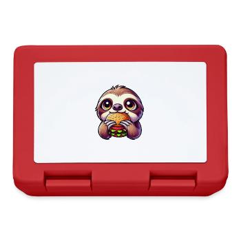 Drôle paresseux burger dessin animé - Boîte à goûter - rouge - Devant