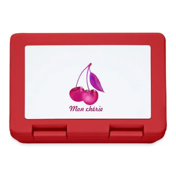 mon chérie, cerise, illustration, rose - Boîte à goûter - rouge - Devant