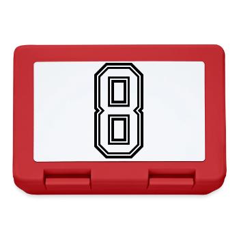 Symbole numérique 8 - Boîte à goûter - rouge - Devant