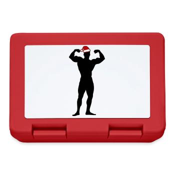 bodybuilding weihnachten santa gym workout - Brotdose - Rot - Vorne