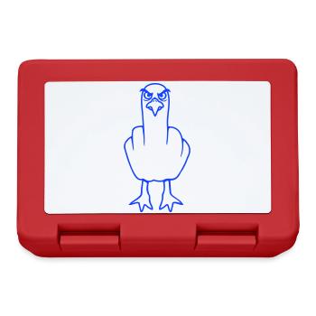 Seagull middle finger insult stinky finger naughty - Lunchbox - red - Front