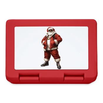 Nikolaus, Weihnachtsmann im Hip Hop, Rap Style - Brotdose - Rot - Vorne