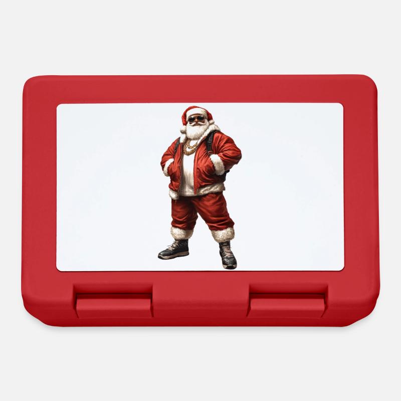 Père Noël, le Père Noël dans le style hip hop, rap - Boîte à goûter - rouge
