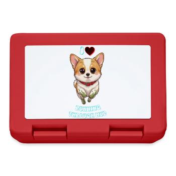 Mud Splash Corgi Joy Süßes Hundedesign - Brotdose - Rot - Vorne