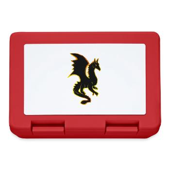 Drache, Drachen, dragon, draco, Feuer, fire - Brotdose - Rot - Vorne
