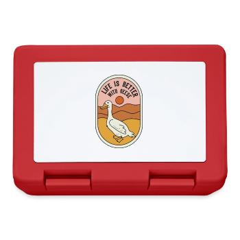 Vie avec des oies, faune, nature, oie mignonne - Boîte à goûter - rouge - Devant
