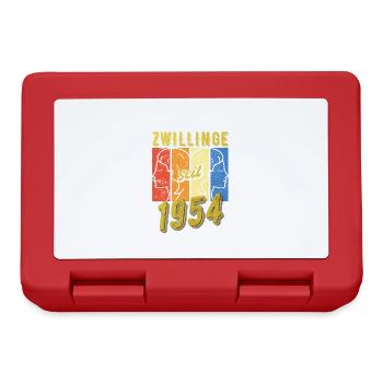 Zwillinge Sternzeichen 1954 Geschenk - Brotdose - Rot - Vorne