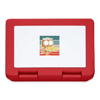Hobby Chef Wildlife Eulen Ironischer Pizzabäcker - Brotdose - Rot - Vorne