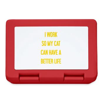 For a better cat life I work! - Lunchbox - red - Front