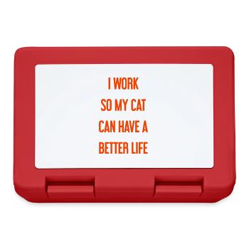 For a better cat life I work! - Lunchbox - red - Front