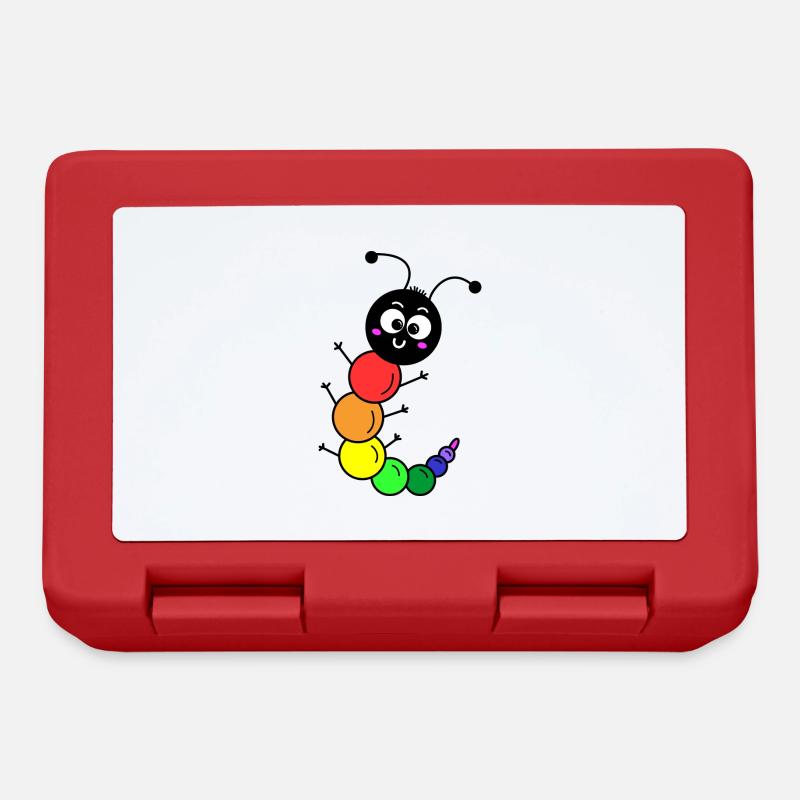 Rainbow Caterpillar - Lunchbox - red