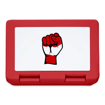 Österreich Flagge Faust Hand Symbol - Brotdose - Rot - Vorne