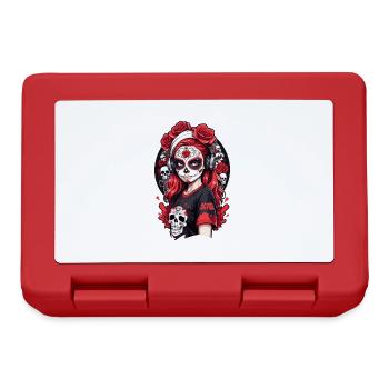 Sugar Skull Girl with Red Hair and White Headband - Lunchbox - red - Front