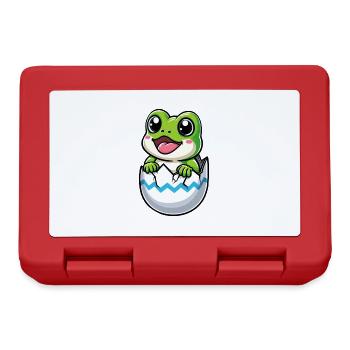 Oeuf de Pâques coloré avec motif de grenouille à éclore - Boîte à goûter - rouge - Devant
