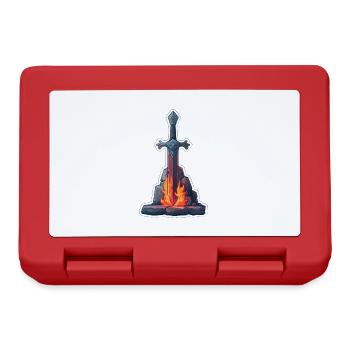 Fantasy RPG Épée avec du feu dans une pierre - Boîte à goûter - rouge - Devant