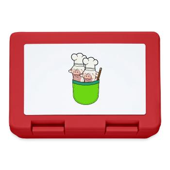 Bag Pigs Cooks Cook Piglets - Lunchbox - red - Front