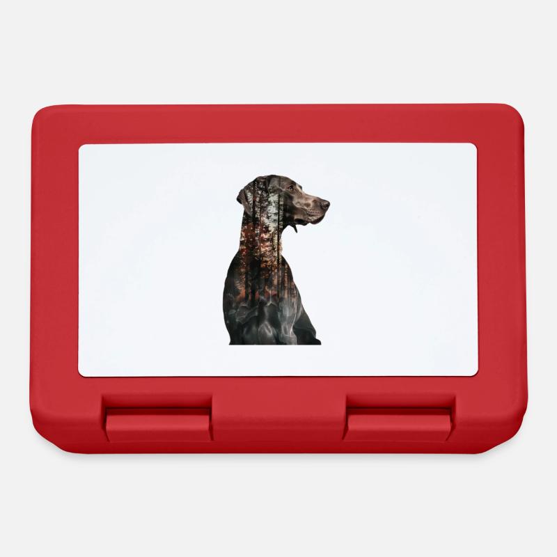 Weimaraner - Brotdose - Rot