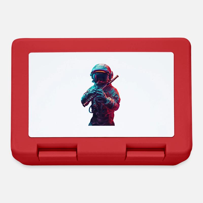 Astronaut Querflöte - Brotdose - Rot
