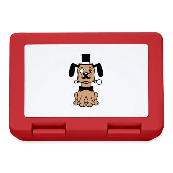 Chien M. Sir Cylindre Chapeau Monocle Lunettes Empire - Boîte à goûter - rouge - Devant