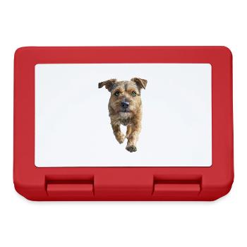 Border Terrier - Brotdose - Rot - Vorne