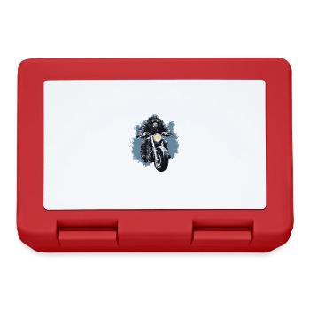 Motorrad Biker Gorilla - Brotdose - Rot - Vorne